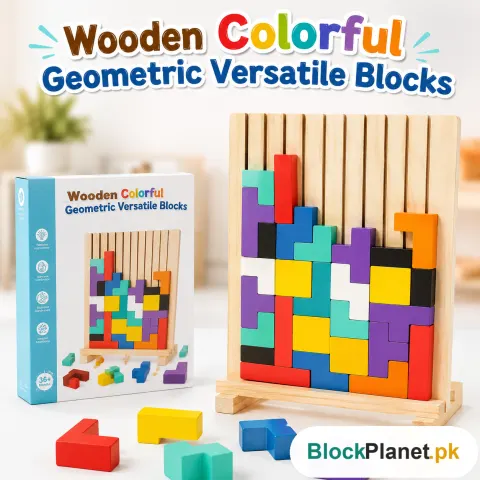 Wooden Educational & Colorful Geometric Versatile Blocks