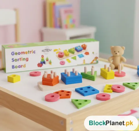 Wooden Geometric Shape Blocks For Kids - 5 Shapes | 2025-11