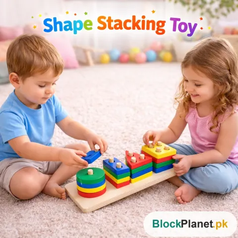 Wooden Geometric Shape Blocks For Kids - 4 Shapes (2025-57)