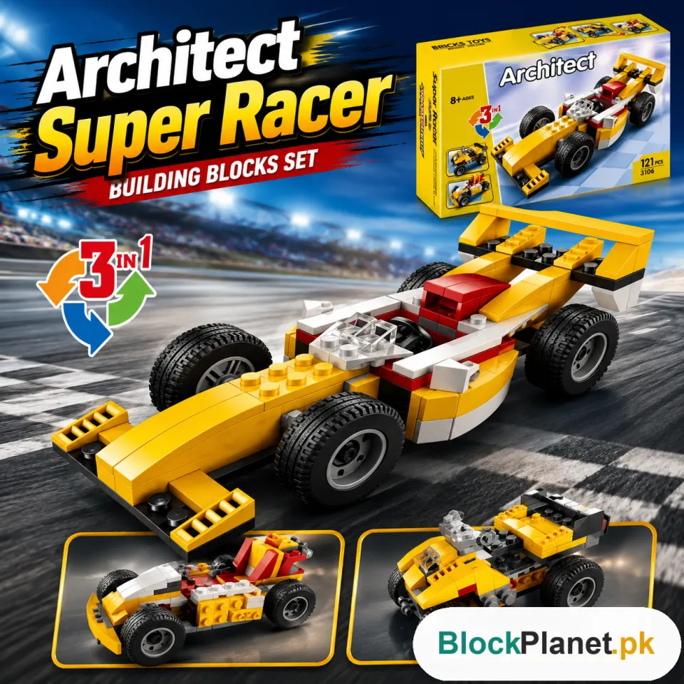 Architect Super Racer 3-in-1 Building Blocks Set – (121 Pieces | 3106)