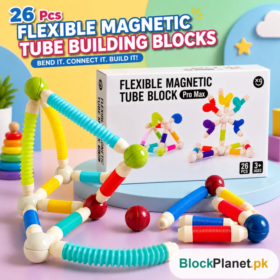 Flexible Magnetic Tube Building Blocks - 26 Pcs (XC-F1)
