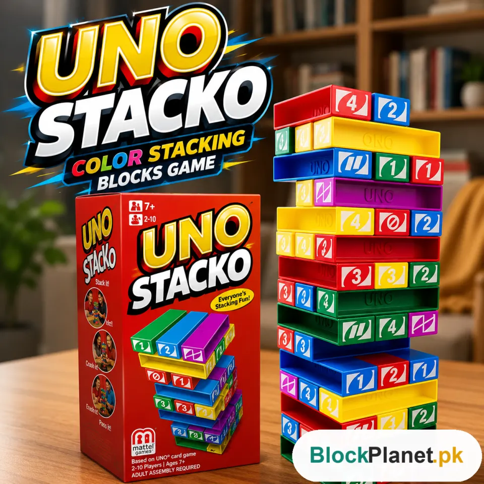 UNO Stacko Color Stacking Blocks Game For Kids