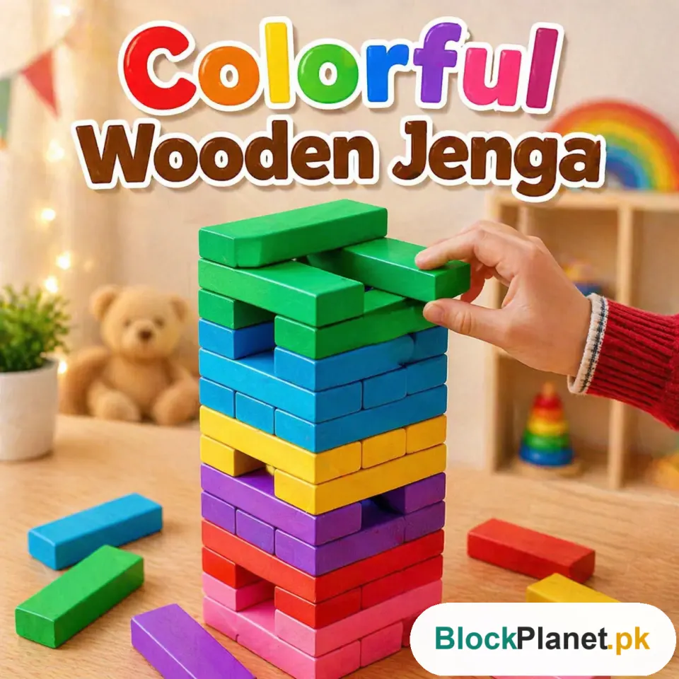 54 Pieces Wooden Colorful Jenga | 2025-8